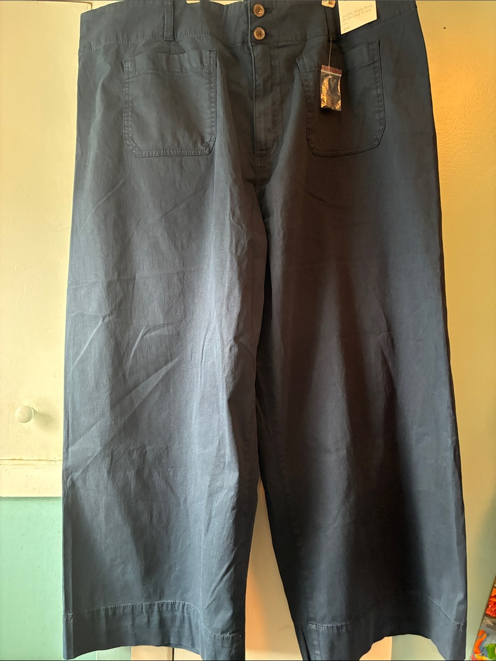 LC Lauren Conrad Navy Wide-Leg Chinos